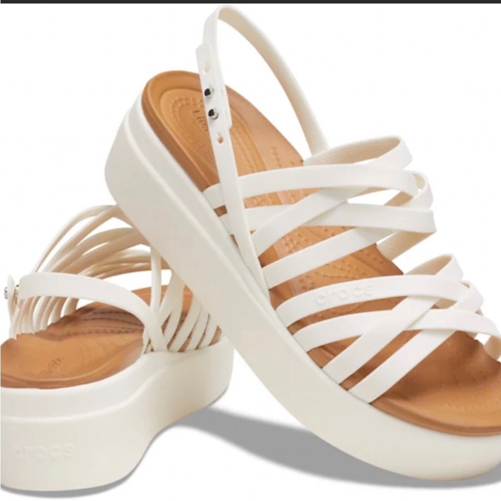 WOMEN'S CROCS BROOKLYN STRAPPY LOW WEDGE size 8